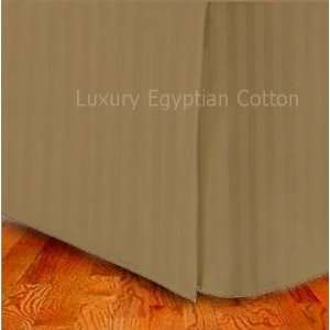   Egyptian Cotton KING Tailored Bed Skirt BRONZE Stripe: Home & Kitchen