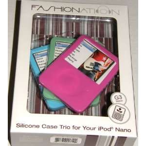  Fashionation Silicone Case Trio for Ipod Nano  Players 