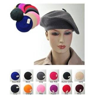   New Mens Womens Black French Beret Artist Costume Hat: Clothing
