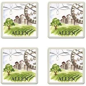  Personalized Sandstone Postage Stamp Coasters   Set of 4 
