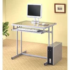   Casual Style Metal & Glass Home Office Computer Desk: Home & Kitchen
