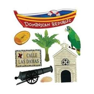   Dimensional Stickers Dominican Republic; 3 Items/Order