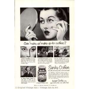 1951 Sanka Can Make Up make up for coffee Vintage Ad  