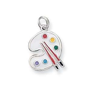Painting Palette Charm in Sterling Silver
