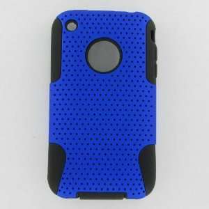   3GS Blue Hybrid Case Black TPU + Blue Net: Cell Phones & Accessories