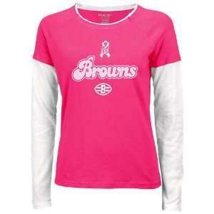  Cleveland Browns Womens Pink Breast Cancer BCA Ribbon 