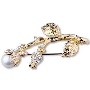  Crystal Bud Branches Brooch Pin Pugster Jewelry