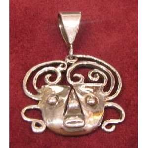   Sterling Silver Small Face Brazilian Mask Pendant: Everything Else