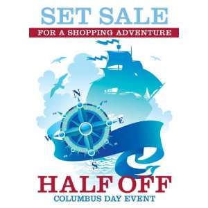  Set Sale Half Off Columbus Day Sale Sign