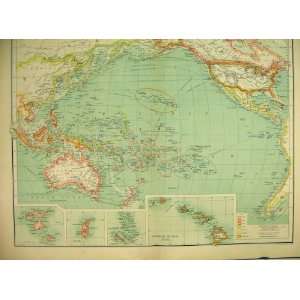  1898 MAP OCEANIA AUSTRALIA PACIFIC HAWAIIAN OCEAN
