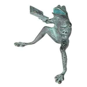  Singing Frog Brass Sculpture