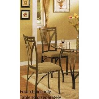 Set of 4 Black Metal Frame Dining Room Chairs:  Home 