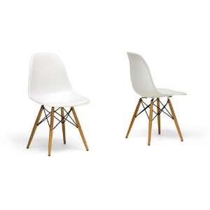  Wholesale Interiors Retro White Accent Chair Set of 2 