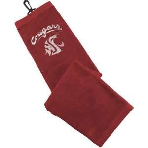 Washington State Cougars Crimson Embroidered Golf Towel:  