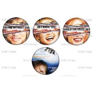 Set of 4 ETERNAL SUNSHINE OF THE SPOTLESS MIND Pinback Buttons 1.25 