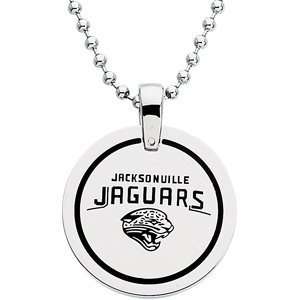   Polished Jacksonville Jaguars Team Name & Logo Disc W/Chain: Jewelry