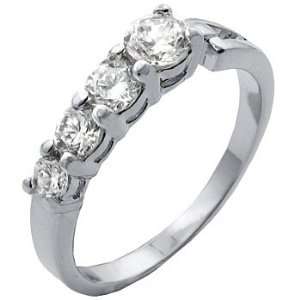  TqwSH020ZCH T9 CZ 4 Diamond Classic Anniversary Ring (4) Jewelry