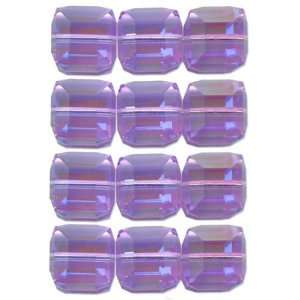  12 Violet AB Cube Swarovski Crystal Beads 5601 6mm New 