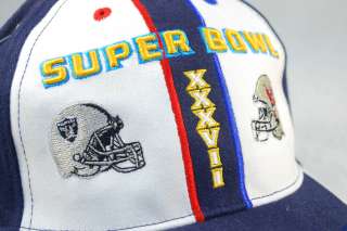 REEBOK Super Bowl XXXVII VELCRO CAP superbowl 37 red white blue 