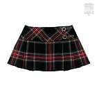 New Blk/Red 13 Pleated Tartan Kilt Mini Skirt 6 28
