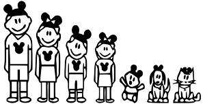 Mickey Mouse Family Stick Figure Car Decal/Sticker  