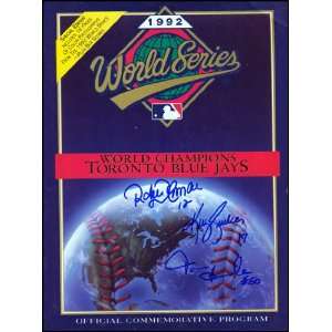   HENKE GRUBER Signed 1992 World Series Program: Sports Collectibles
