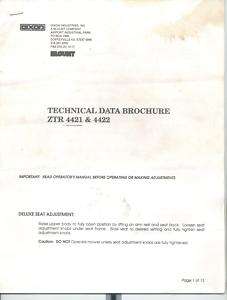 Dixon Technical Data Brochure ZTR 4421 & 4422 Zero Turn  