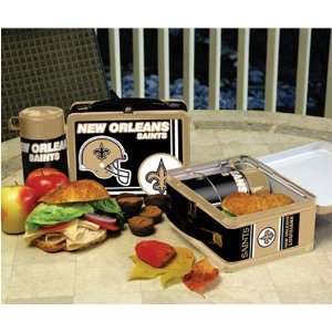  New Orleans Saints Tin Lunch Box with Thermos Sports 