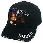 HAT CAP RODEO SHOW COWBOY WESTERN BUCKING HORSE RANCH COWGIRL BLACK 