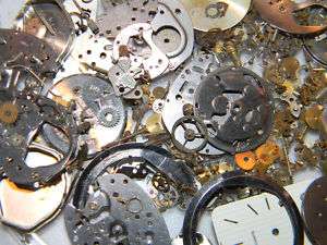 Hundreds of Vintage Watch Parts 40 grams Steampunk Art  