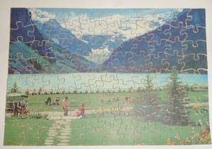 Earlier J. K. Straus Wooden Jigsaw Puzzle Beautiful Lake louise 100 