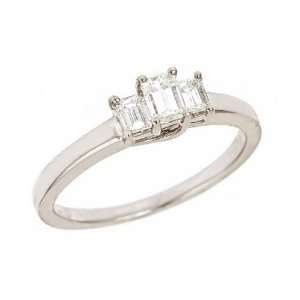    Thomas Laine   Emerald Cut Diamond Engagement ring: Jewelry