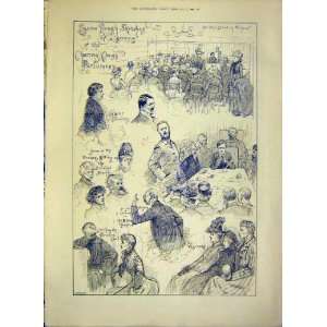  Sketches Charing Cross Parliament Speaker Print 1888