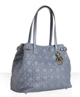 Christian Dior blue jeans cannage coated canvas Panarea small tote 