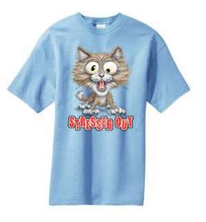 Funny Stressed Out Cat T Shirt S  6x  Choose Color  