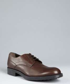 Tods brown leather lace up oxfords   