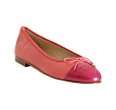 chanel red leather cc logo patent cap toe flats