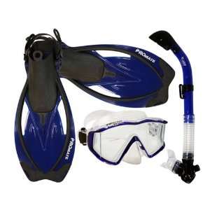  Snorkeling Scuba Dive Dry Snorkel Mask Fins Gear Set 