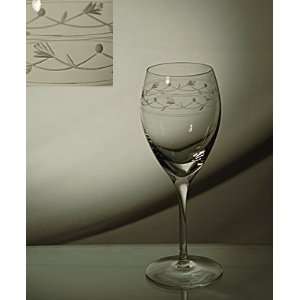 Grehom Crystal Wine Glass Small   Creepers; Hand Etched Wine Goblets 