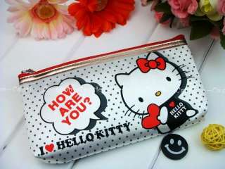 HelloKitty Pencil Make up Cosmetic Bag Case white  