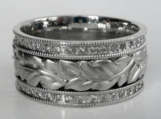 artcarved 1 00ct art deco diamond wide mens eternity wedding band ring 