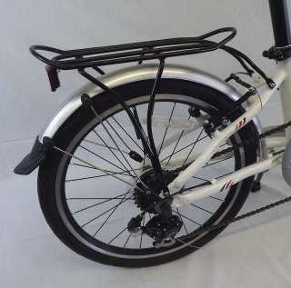   Aluminum Folding Bike Shimano 7 Spd Fold Up Travel Bike White  