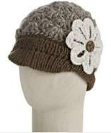 style #314116601 beige wool blend Coral Casquette flower detail hat
