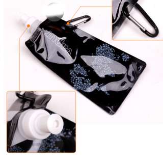   Outdoor Foldable Reusable water bottle bag campe cycle (black)  