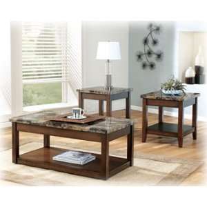 Contemporary Medium Brown Occasional Table Set 