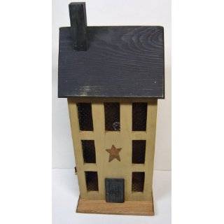   Primitive Country Rustic Red Saltbox Lighted House Arts, Crafts