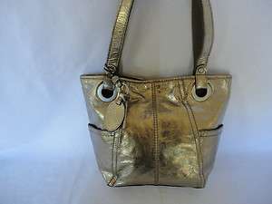 FOSSIL Gold Leather Hathaway Shopper/Handbag /Bag   Display  