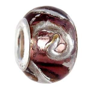 Pandora Style Charm Bead (Z382)   Glass (14mm x 10mm) (fits Troll too 