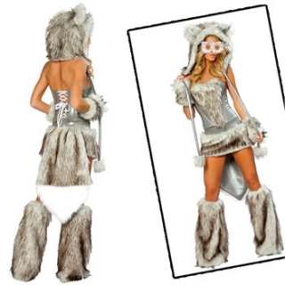   gray Christmas Winter Big Bad Wolf Furry Fancy Dress Costume Outfit