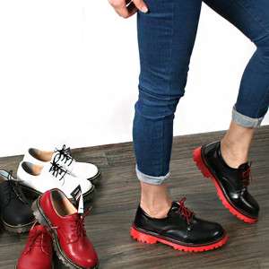 Womens Lace Up LOW Ankle Fashion Boots Shoes WS009 Black,Black/Red 